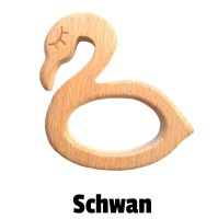 Beißanhänger Holz Schwan